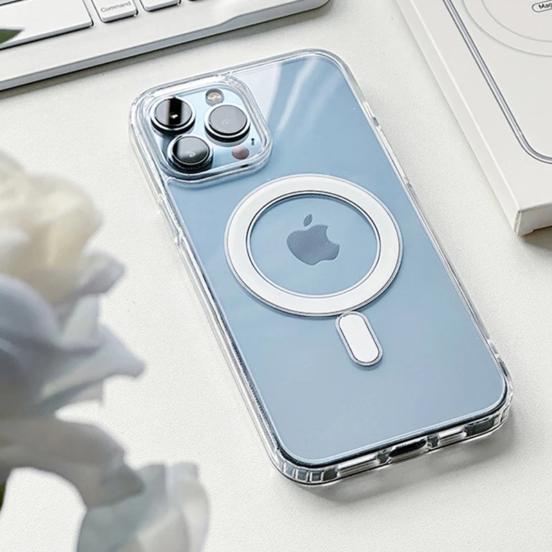 Casing Magnetik Magsafe Wireless Charging Untuk iPhone 14 Pro MAX 12 11 13 Pro MAX mini XR X XS MAX 7 8 Plus SE 2020