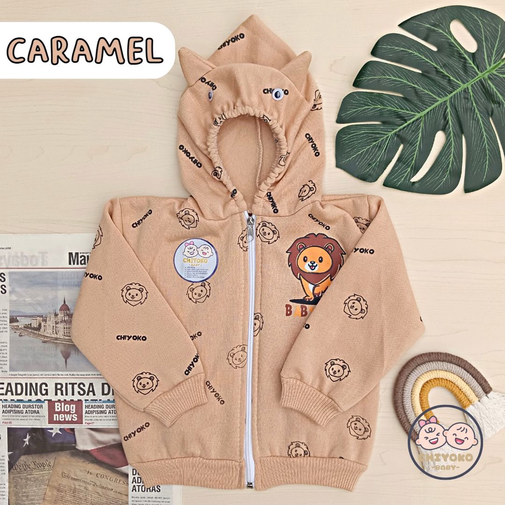 Jaket Hoodie Fleece Bayi, Sweater Anak Murah dan Hangat BABY LION Chiyoko Baby