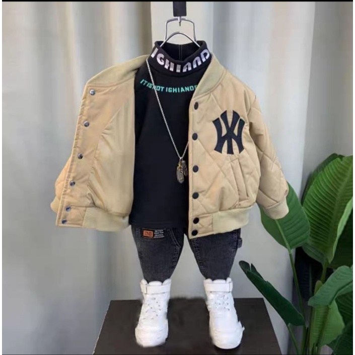 Jaket Anak Laki laki baseball NY New York Jacket varsity baseball branded bahan adem