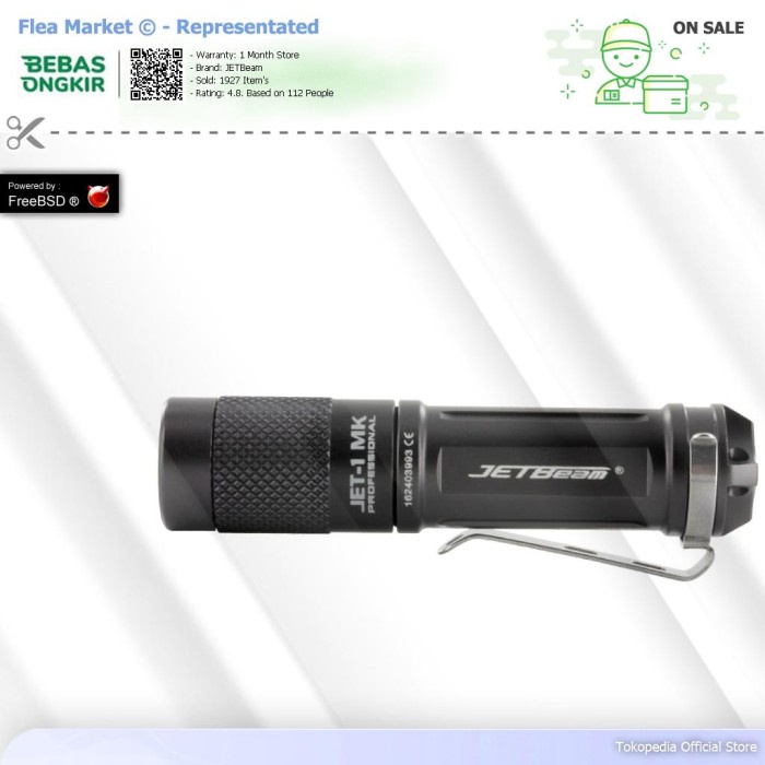 JETBeam Senter LED Tiny Flashlight CREE XP-G2 480 Lumens - JET-1 MK