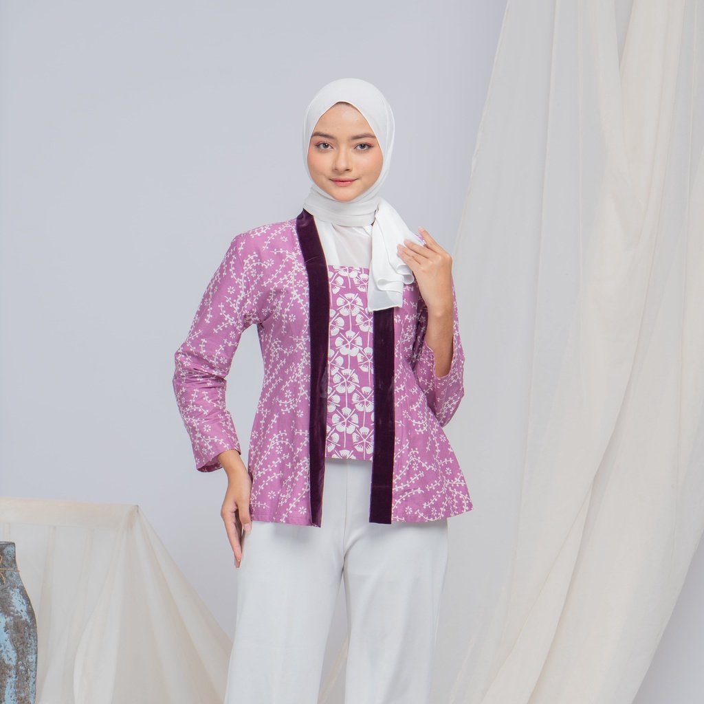 KEBAYA KUTUBARU BATIK  BELUDRU MODERN | OUTFIT KONDANGAN LILAC - LANGITJUA BATIK SOLO