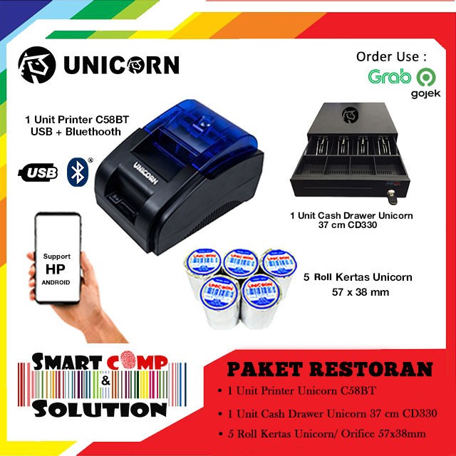 

+++++] PAKET 2B KASIR ANDROID (Cash drawer, Printer Bluetooth, Kertas Struk)