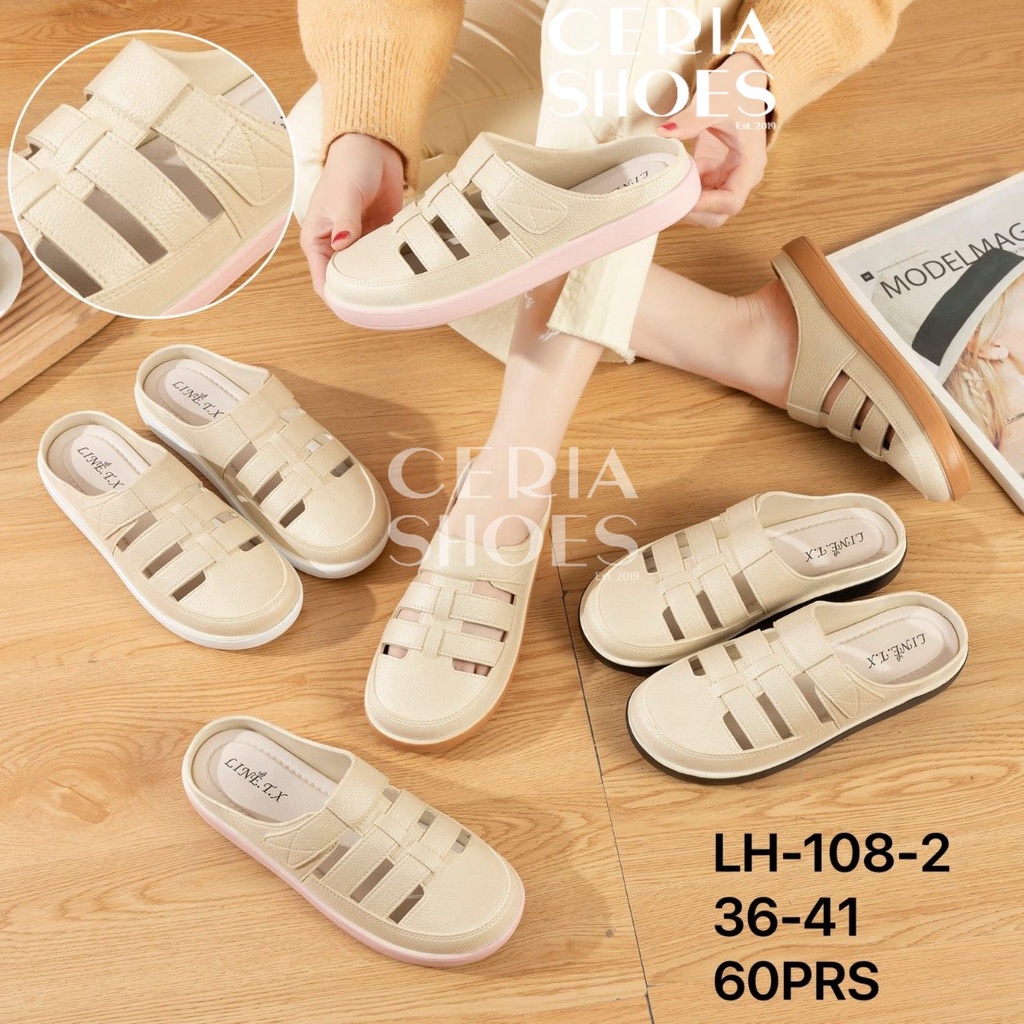 PVC Sandal Slop Karet Wanita Import Slip On Jelly Elastis Empuk Super Soft Casual 108 FRN