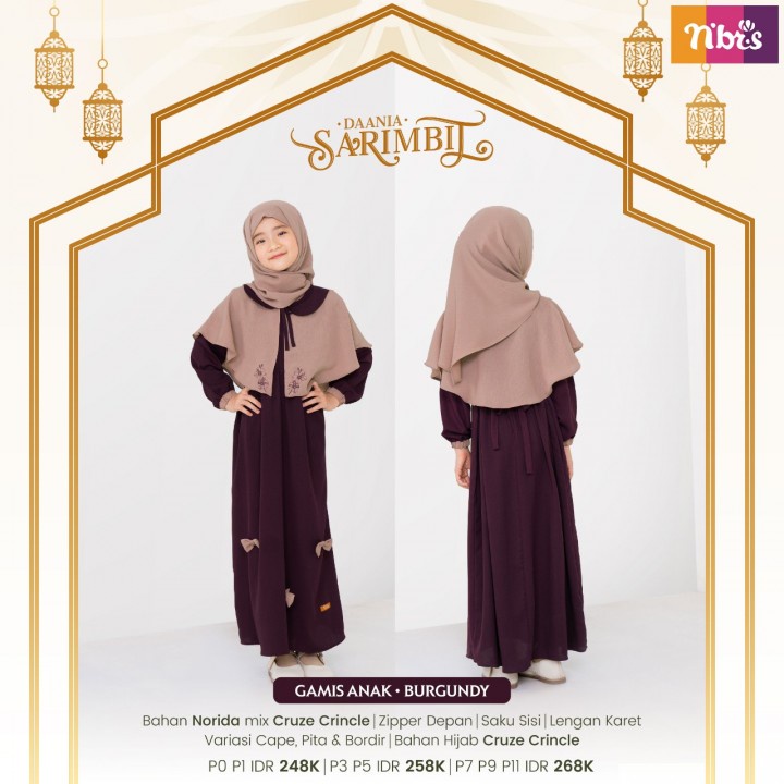 SARIMBIT NIBRAS DAANIA BURGUNDY SARIMBIT KELUARGA SARIMBIT 2023