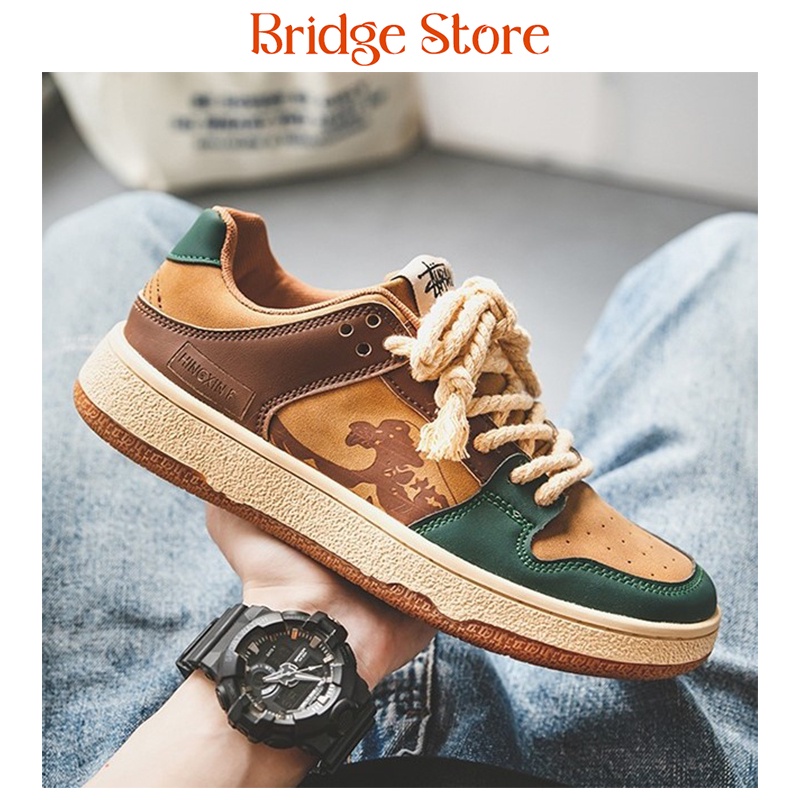 Sepatu Sneakers Pria &amp; Wanita TIES BROWN / Sneakers Casual Outdoor Import