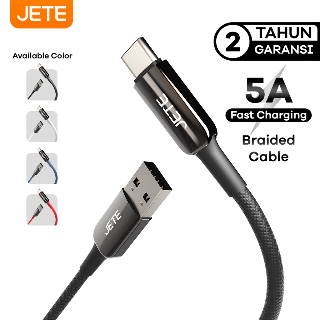 JETE CX9 Kabel Data Type C 22.5W Fast Charging 5A - Garansi 2 Tahun