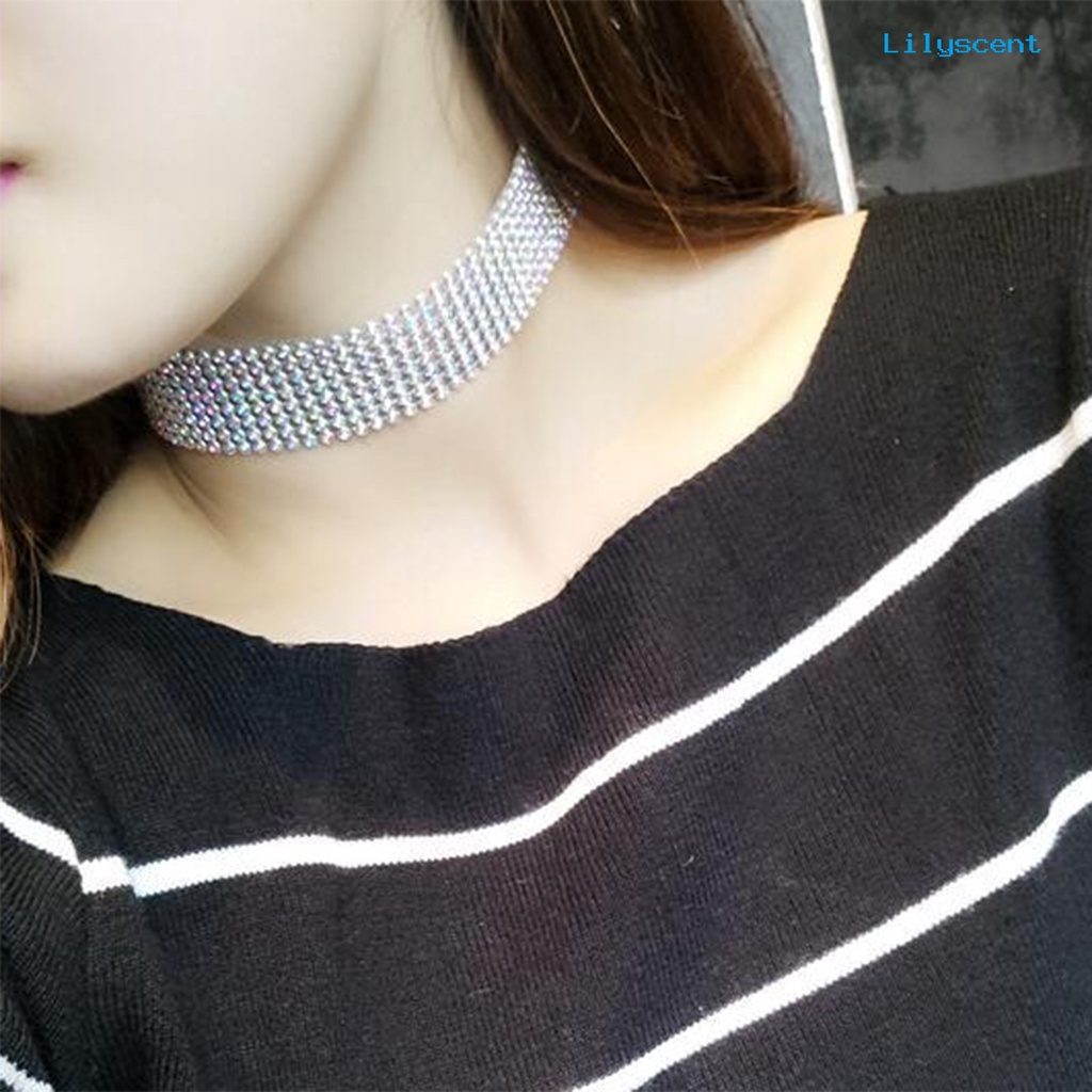 Ls Rantai Choker Pengerjaan Indah Semua Pertandingan Aluminium Eye-catching Berlebihan Wanita Klavikula Kalung Perhiasan Aksesori