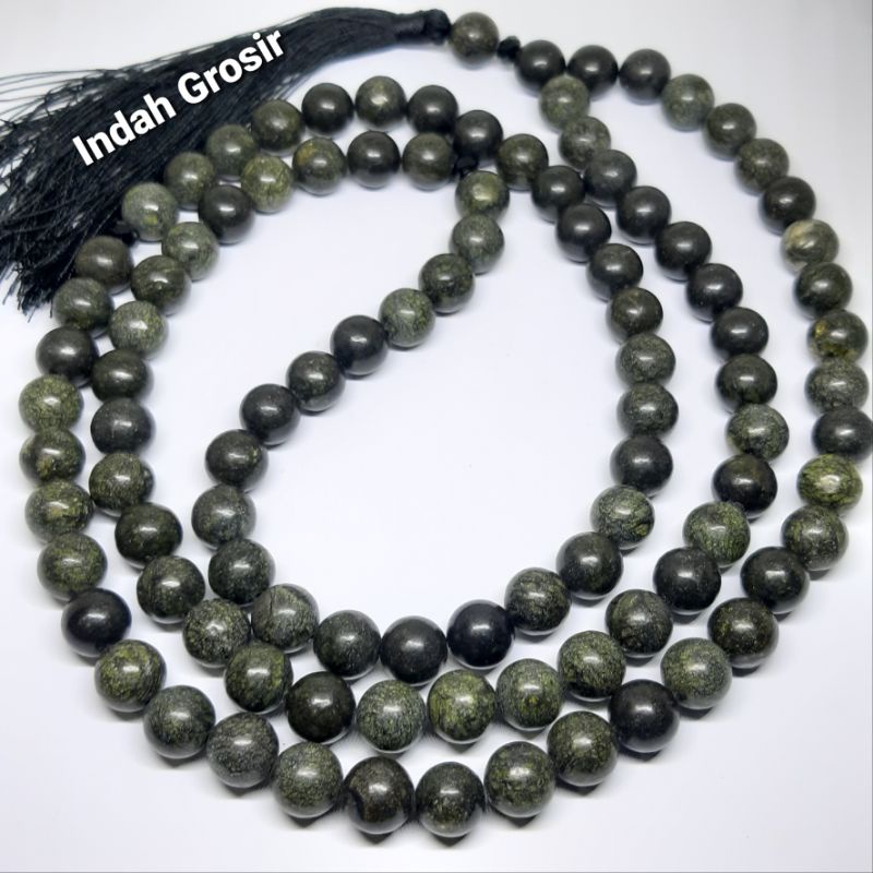 Tasbih Batu Black Jade Dop 10mm 99butir Natural