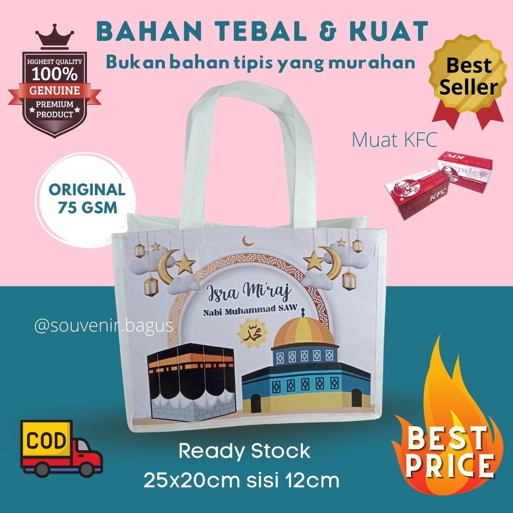 Tas Souvenir Isra Miraj Nabi Muhammad SAW Goodie Bag Acara Hari Besar Islam Isra Miraj Masjidil Haram Masjidil Aqsa