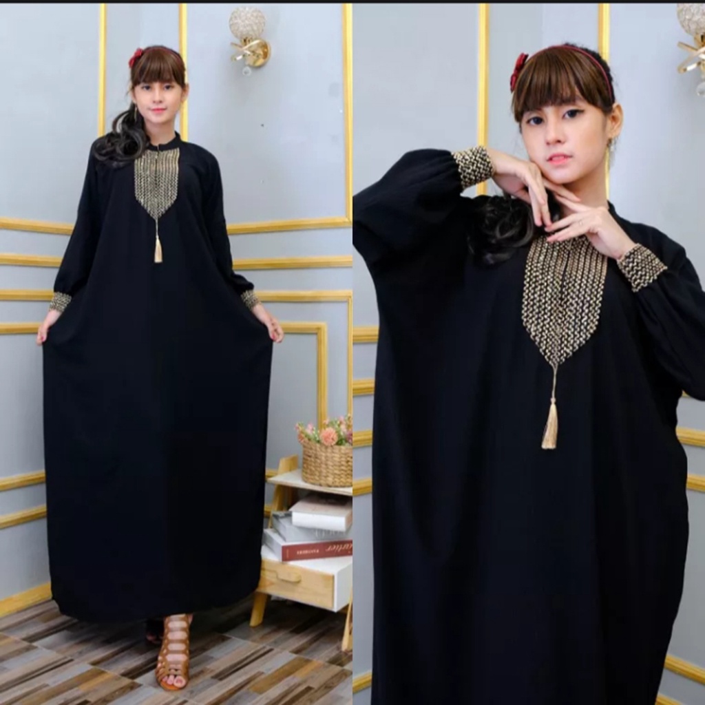 ABAYA GAMIS JUMBO LD 140 CM BAHAN CRINKLE AIRFLOW / BAJU KONDANGAN KEKINIAN