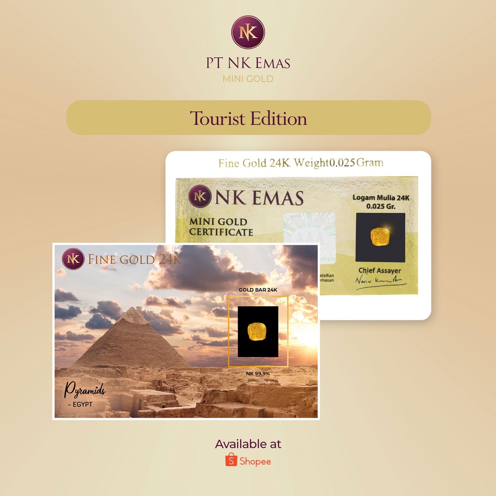 5 Pcs NK Mini Gold 0.025 Gram (Tourist Envelope A Edition) A