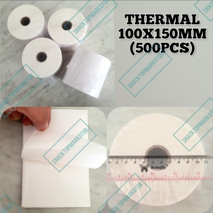 

Buruan beli] Kertas Sticker Thermal Resi 100x150MM Label Barcode 100x150 ISI 500PCS