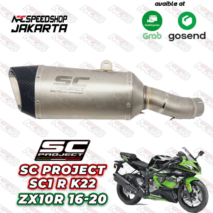 Knalpot Slip On Sc Project Sc1 R K22 Zx10R 16-20 Titanium #Original