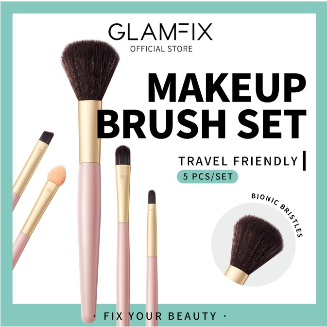 GLAMFIX Excellent Brush Set Make Up 5 Pcs _ Set Kuas Makeup | GLAM FIX Alat Kecantikan Makeup by YOU