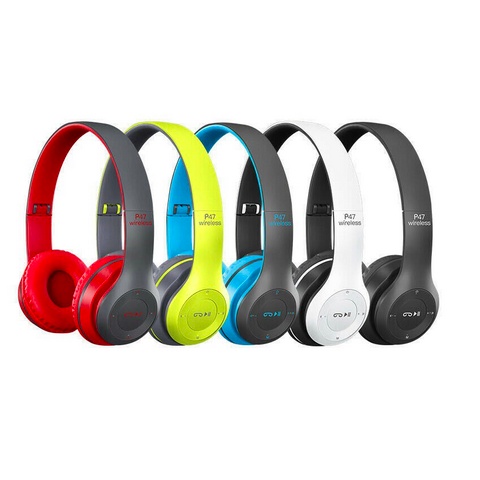 HEADPHONE BLUETOOTH P47 Headset Bando Gaming Lipat Wireless Audio Stereo Super Bass 5.0 EDR Travel