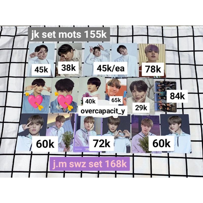 MINI PHOTOCARD JUNGKOOK JIMIN / MPC LOVE YOURSELF MOTS JK / SOWOOZOO JIMIN