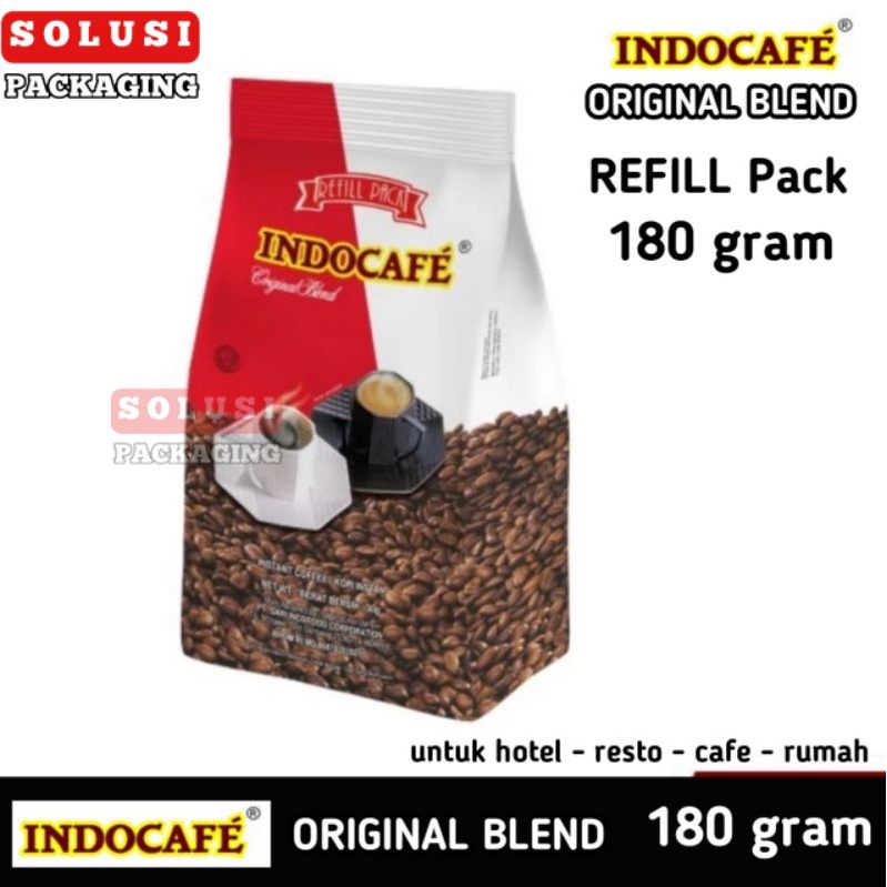 

INDOCAFE kopi hitam premium ORIGINAL BLEND REFILL (180gr) bubuk instan instant kopi hotel cafe coffee