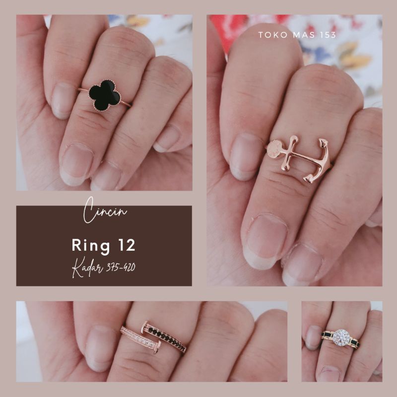 WAJIB TANYA STOK Realpic Cincin Emas Asli Kadar 375-420 | Ring 12 | Part 3