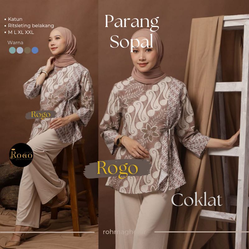 Blouse Batik Wanita Motif Parang Atasan Batik Wanita Baju Kantor Modern