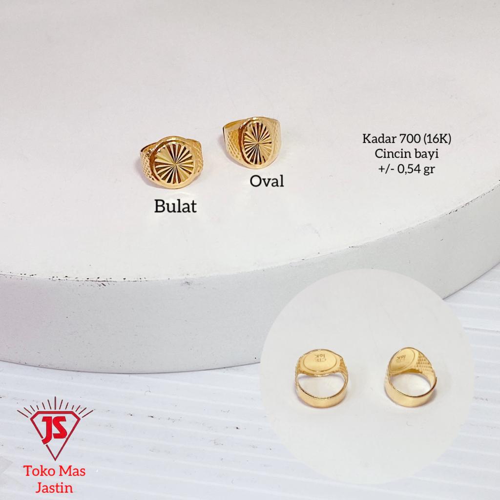 CL Cincin Anak-Anak/Bayi Emas 16K/700 Ukiran Cantik Aman