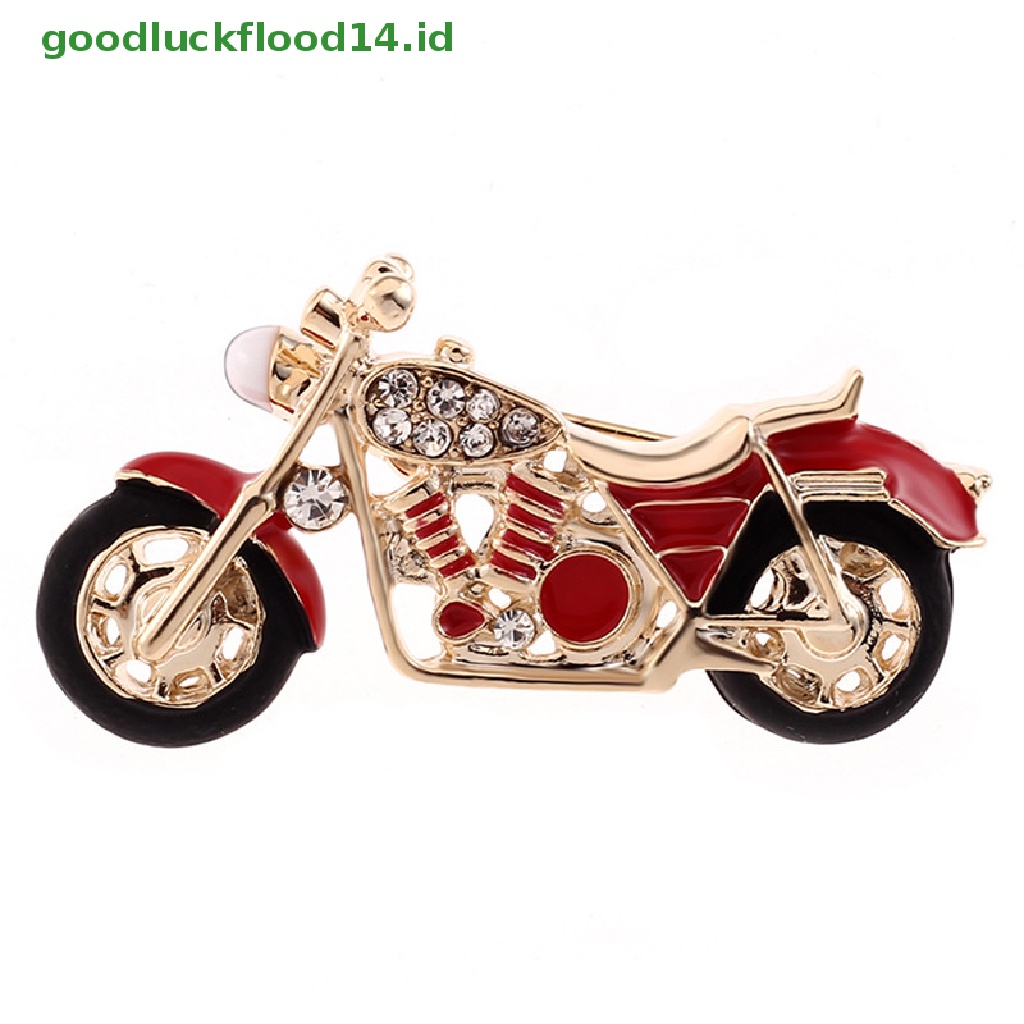 [GOOGFOUR] Enamel Motor Bros Pin Berlian Imitasi Kristal Jas Kerah Bros Perhiasan Hadiah [TOP]