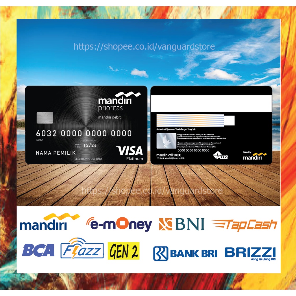 KARTU E MONEY E TOLL KARTU VISA MANDIRI BLACK 2 DEBIT CREDIT EMONEY MANDIRI FLAZZ BCA BNI TAPCASH BRIZZI BRI - 2 SISI