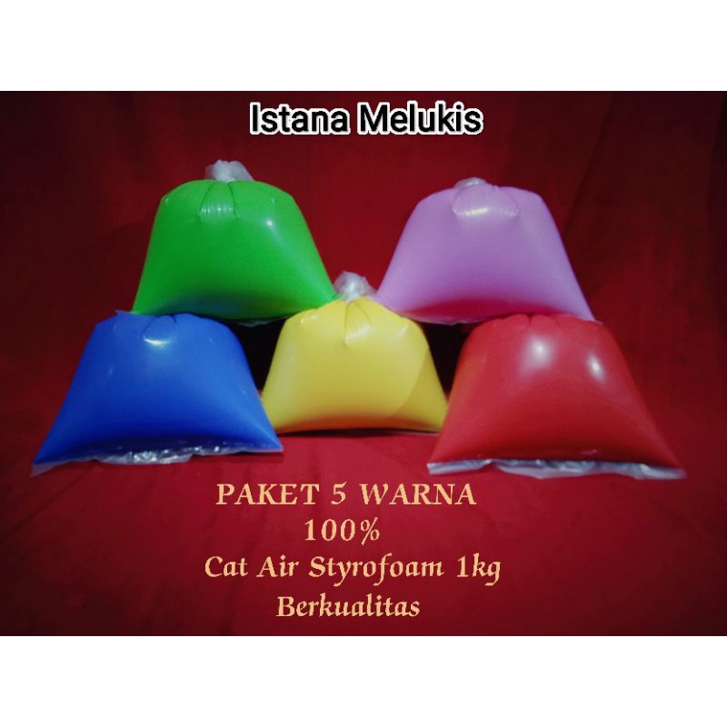 

Paket 5 warna cat air styrofoam berkualitas