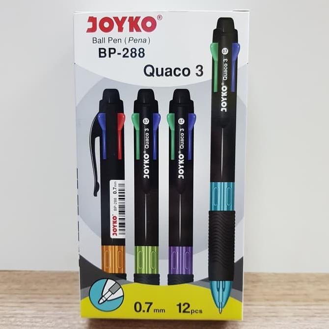 

DISKON Ball Pen / Pulpen / Pena Joyko BP-288/ Quaco 3/ 0.7 mm/ 4 Warna