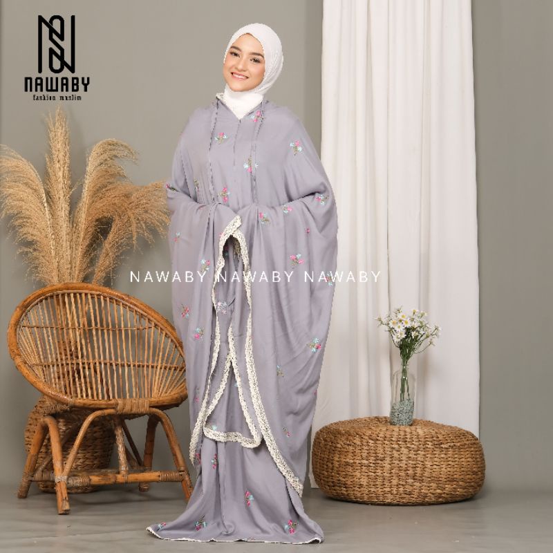 Mukena Dewasa Rayon Premium 2 in 1 Bordir Vinca Jumbo Free Tas Cantik