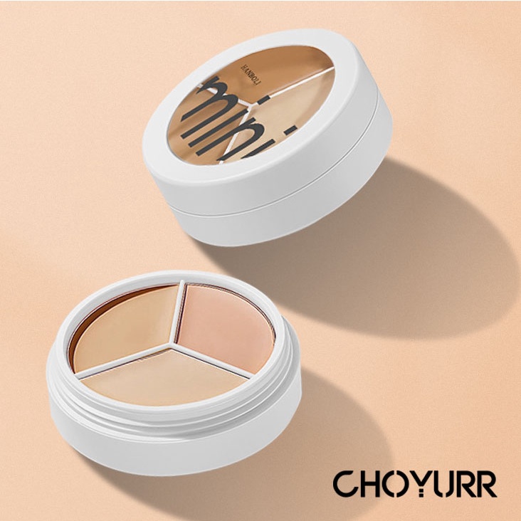 【COD】Concealer 3 in 1 Contour Corrector Natural Light Skin Color 3 Warna Palet Concealer Krim Tahan Air 12 Jam Full Coverage Concealer Cakupan Kuat Pelembab-CH