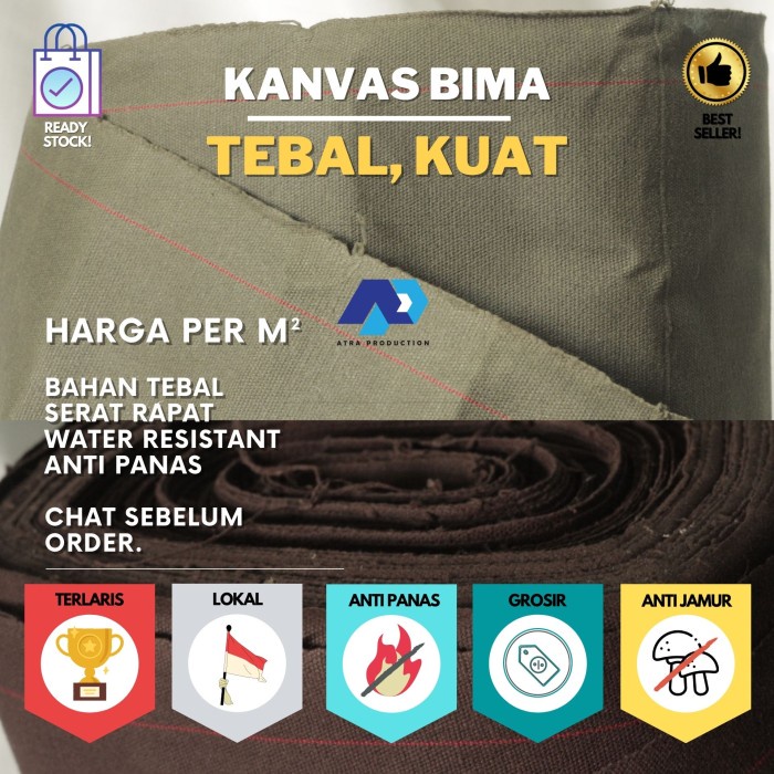 TERPAL KANVAS BIMA BAHAN KAIN CANVAS BIMA HARGA TERMURAH [READY STOCK]