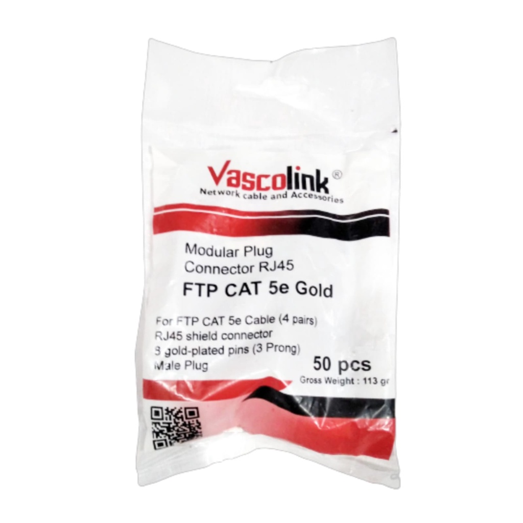 Vascolink GOLD-FTP-C5 Konektor LAN RJ45 STP FTP Cat 5  Cat 5e Cat5 Cat5e M