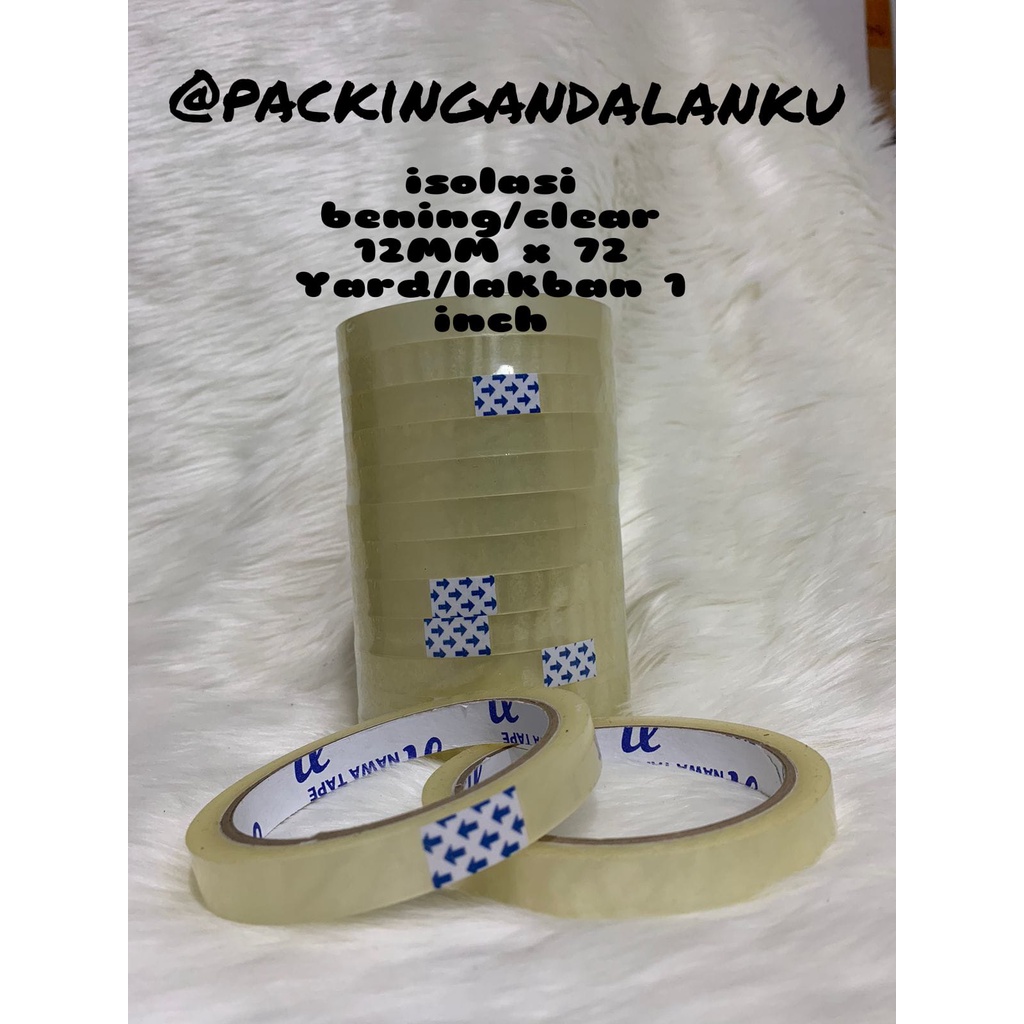 

lsolasi Bening / Clear 12MM x 72 Yard / Solatip / Lakban 1/2 Inch TERMURAH