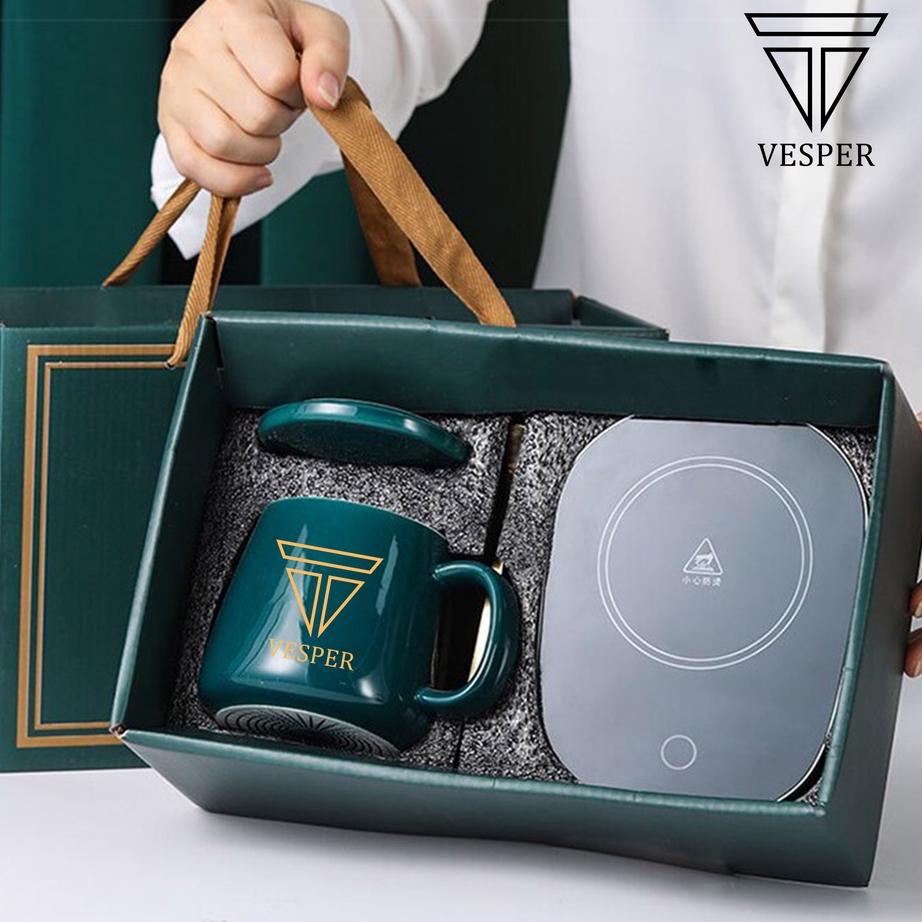 

LIL281 paket hampers warmer cangkir saucer set kemasan gift box / pemanas elektrik portable ||
