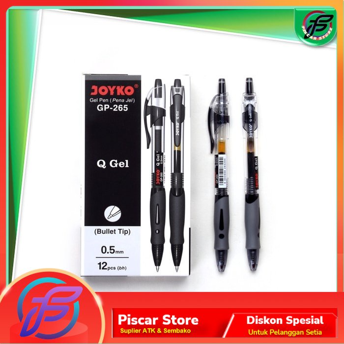 

Joyko gell Pen GP-265 Q Gel| Bulpen Gel 1 Pcs warna HITAM