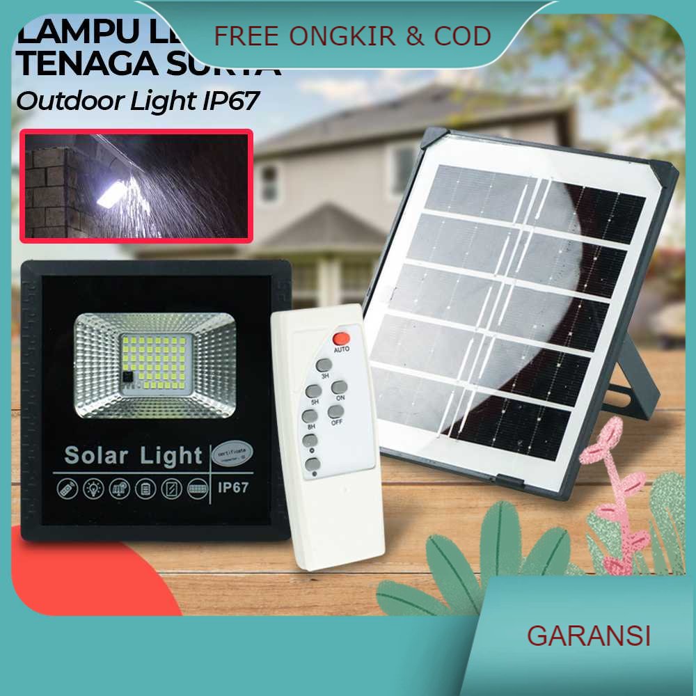 Best Item Lampu LED Solar Panel Outdoor Light IP67 Cool White 25W 1000mAh - OB44