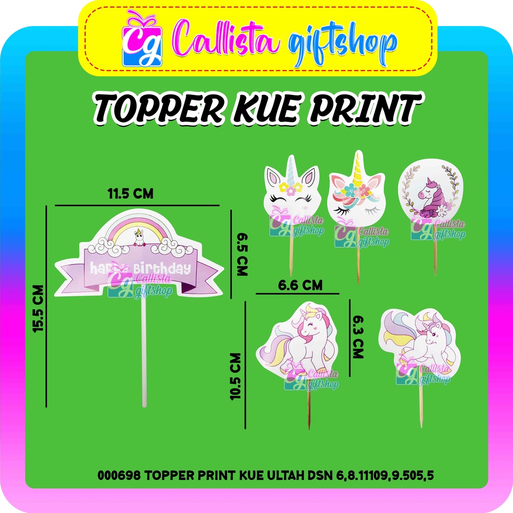 Hiasan Kue Ulang Tahun TOPPER PRINT KUE ULANG TAHUN Topper Kue Karakter Topper Kue Dinosaurus TOPPER