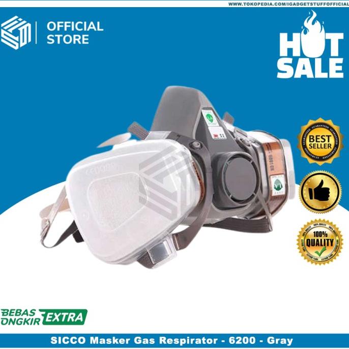 3M Masker Gas Respirator Masker Cat Masker Lab - 6200 3M