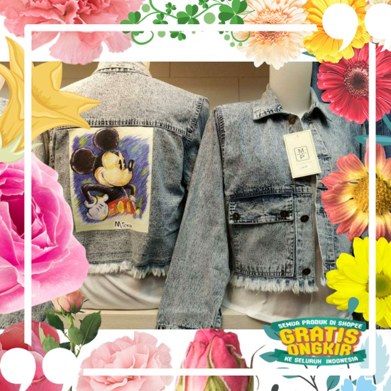 JAKET JEANS IMPORT/JAKET WANITA IMPORT / merah biru kunng tosca