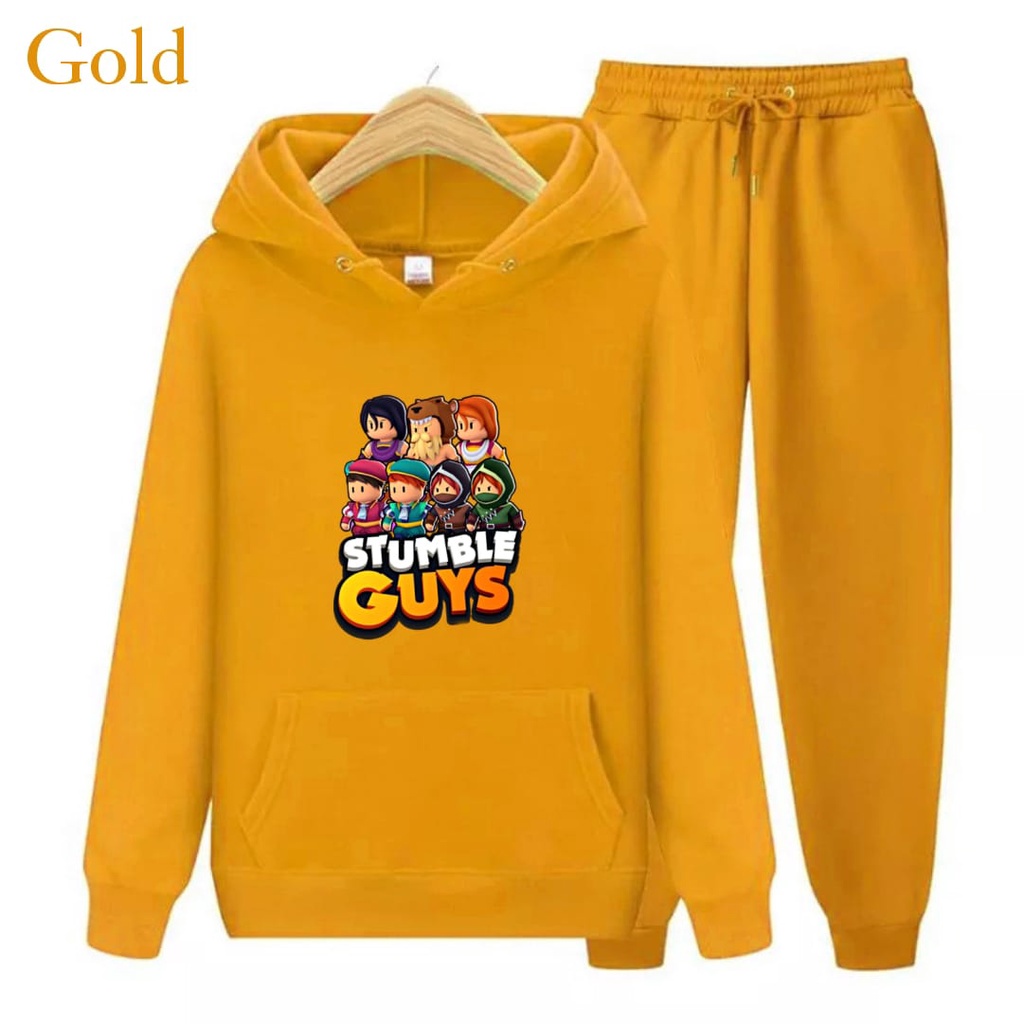 Hzl_outfit Setelan Sweater Hoodie Anak Stumble New Skin/Stumble Guys New Skin Setelan Hoodie Sweater Anak