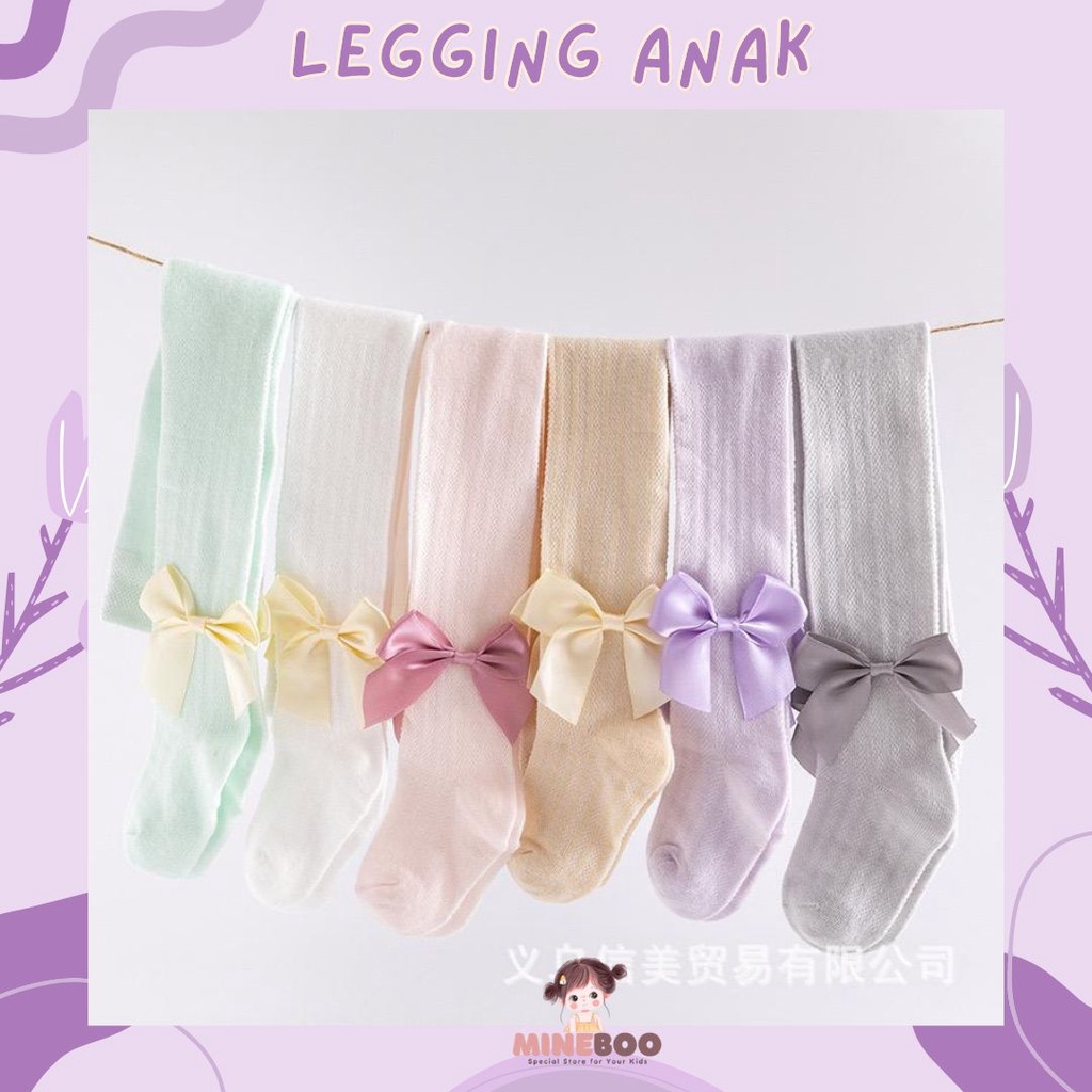 mineboo - LEGGING MHIWA 0-8tahun Pantyhose anak perempuan dan kaus kaki dansa katun ikatan simpul jala tipis Leggings anak cewek