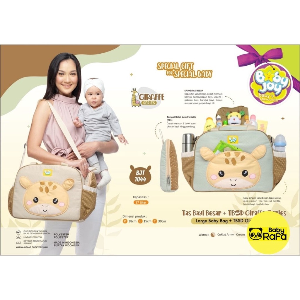 Tas Bayi Besar + Tbs GIRAFFE SERIES BJT1044  merk BABY JOY / Tas Bayi Medium GIRAFFE SERIES BJT1043 dan Tas Bayi Kecil GIRAFFE SERIES BJT1042 merk BABY JOY