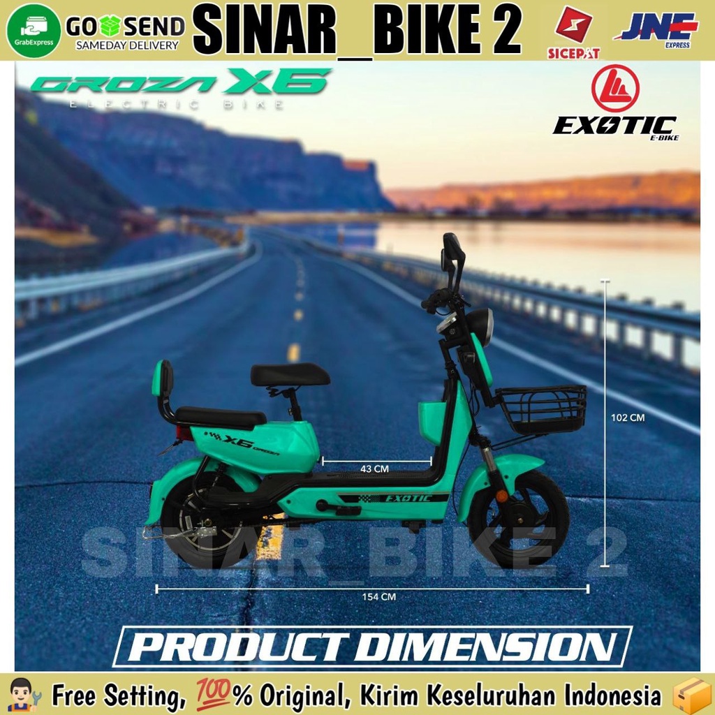 Sepeda  Listrik EXOTIC GROZA X6 500 Watt &amp;  COOLTECH 3.0 Electric E Bike 500 Watt Removable Battery