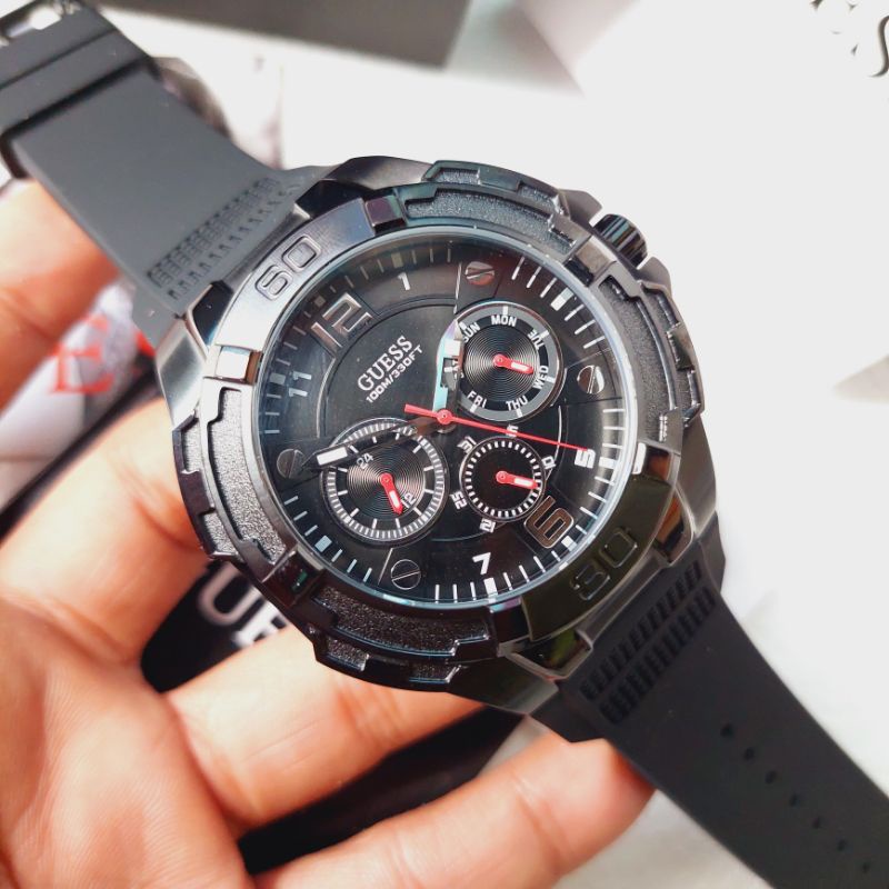 Jam Tangan Pria GUESS W1254G2 Original Chrono Tanggal Hari Aktif