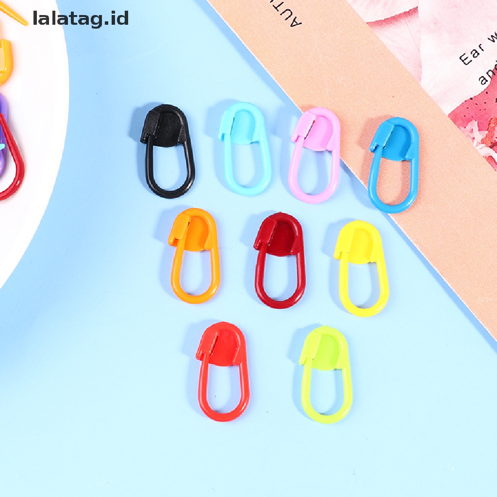 [lalatag] 100pcs Penanda Warna Campur Pin Kecil Plastik Knitg Hook Alat Rajut [ID]