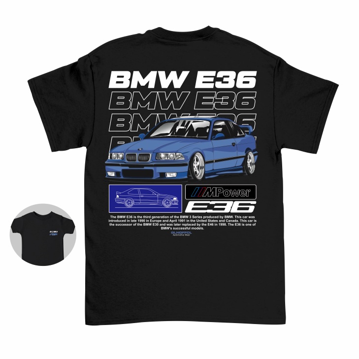 Gilan T Shirt Kaos Baju Distro Anak Gambar Mobil BMW E36 STREETWEAR JDM RACING V2