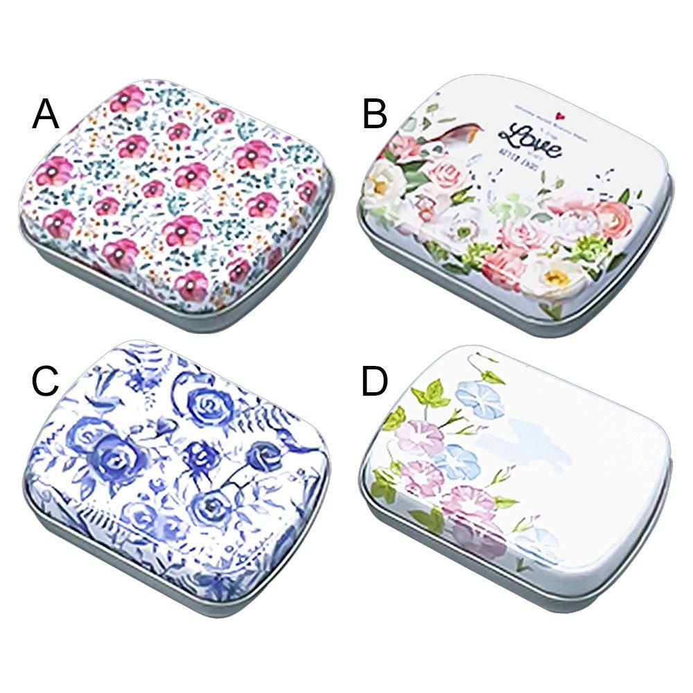 Solighter Kotak Besi Lucu Protable Permen Wadah Teh Metal Tin Box Maskeup Organizer Tempat Penyimpanan Kaleng Mini