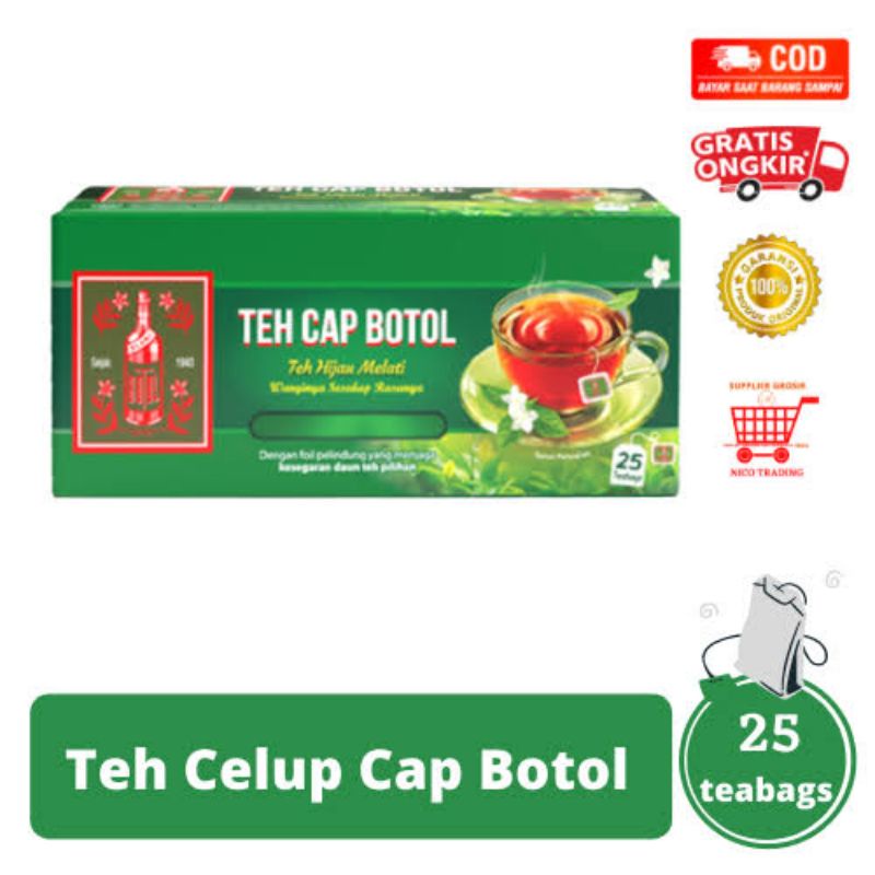 

TEH CAP BOTOL TEH CELUP CAP BOTOL 1 BOX ISI 25 KANTONG TEH