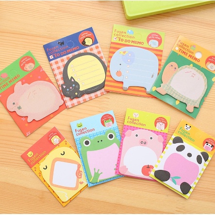 Sticky Notes Motif HewanTempelan Kertas Catatan Memo Note Karakter Animal Mini Book Karakter Binatang Lucu