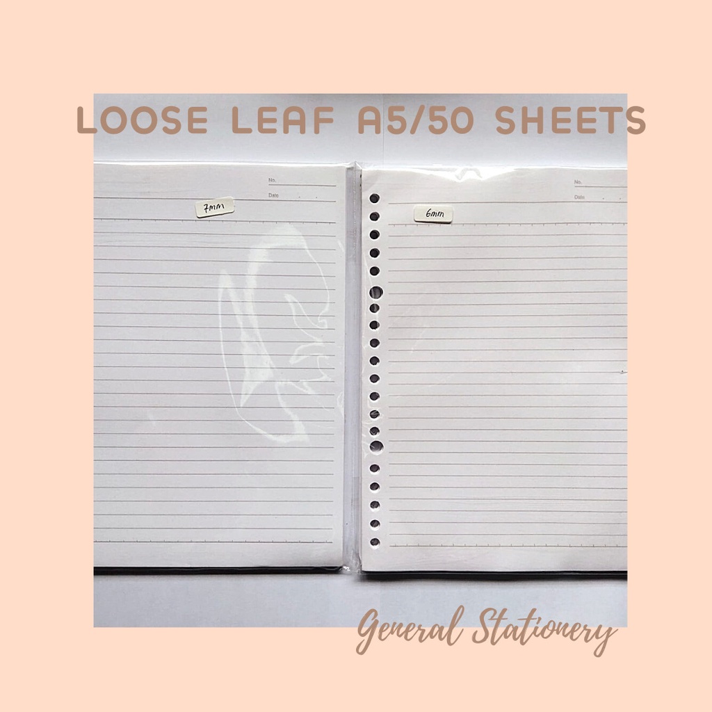 

Loose Leaf Ruled (Garis) A5/50 Sheets